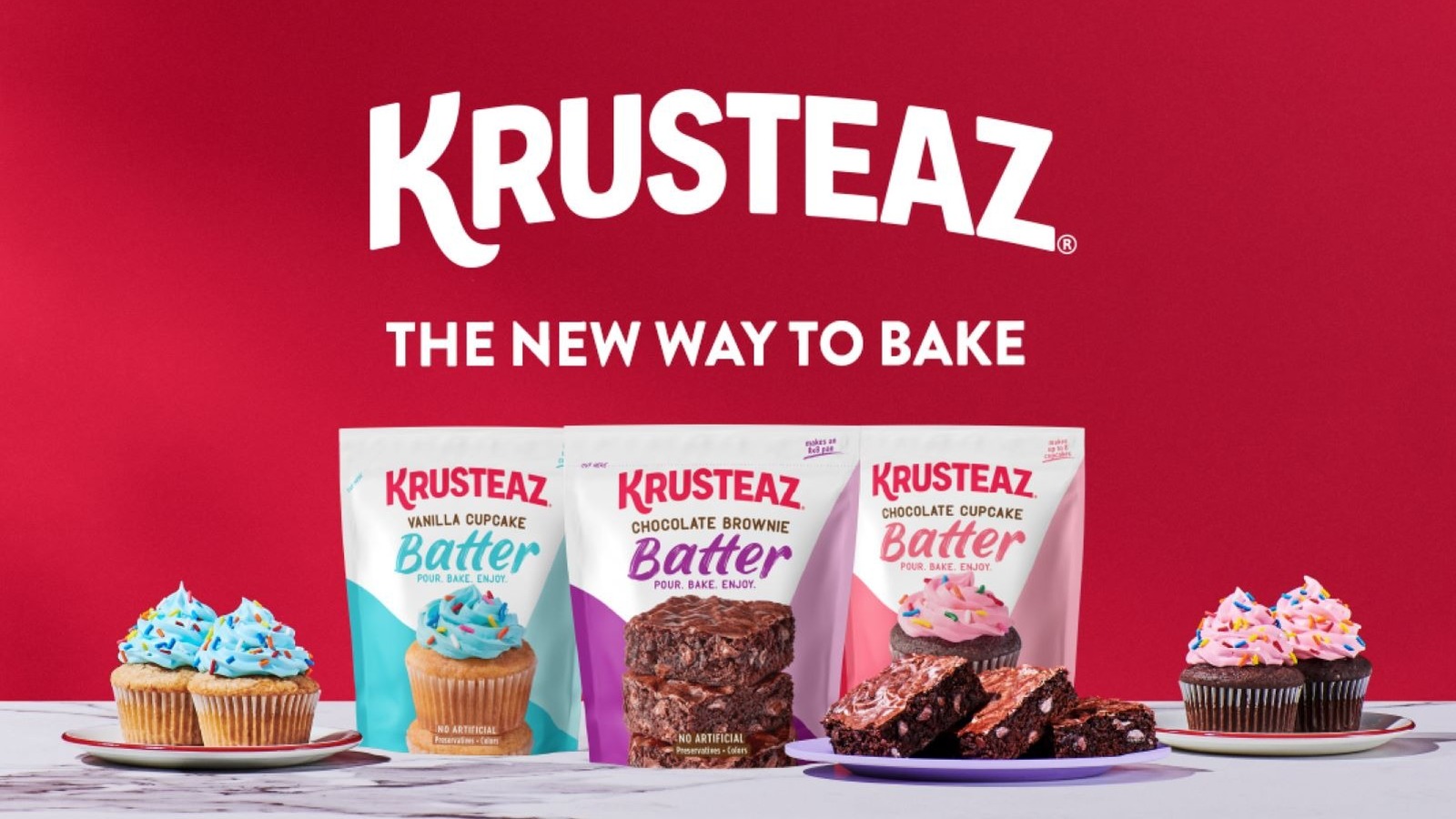 シンプルな自家製デザートの場合は、Krusteaz の新人バッターがケーキを担当します